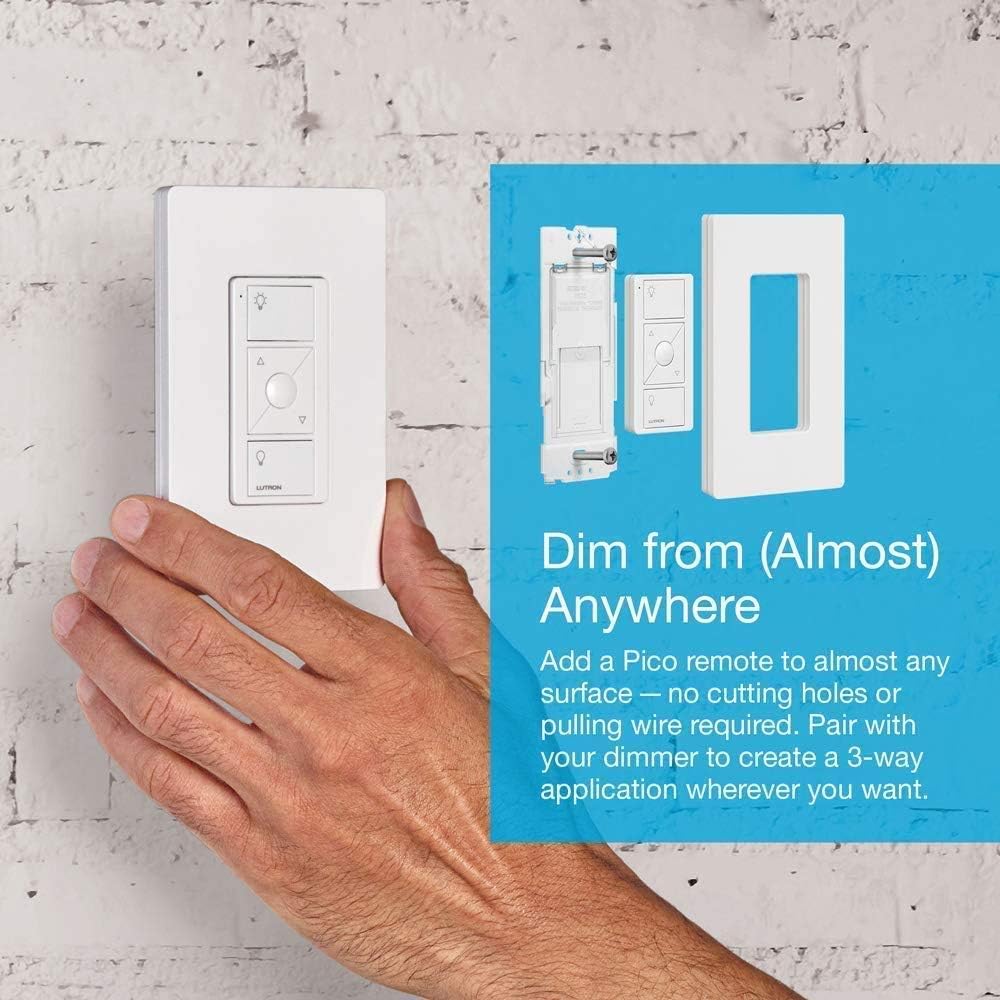 Lutron Cas&a;#195;&a;#169;ta Smart Home Dimmer Switch and Pico Remote Kit, Works with Alexa, Apple HomeKit, Ring, Google Assistant
