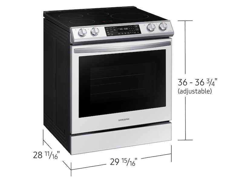 Samsung Bespoke 6.3 cu. ft. Smart Rapid Heat Induction Slide-in Range with Air Fry &a; Convection+ in White Glass