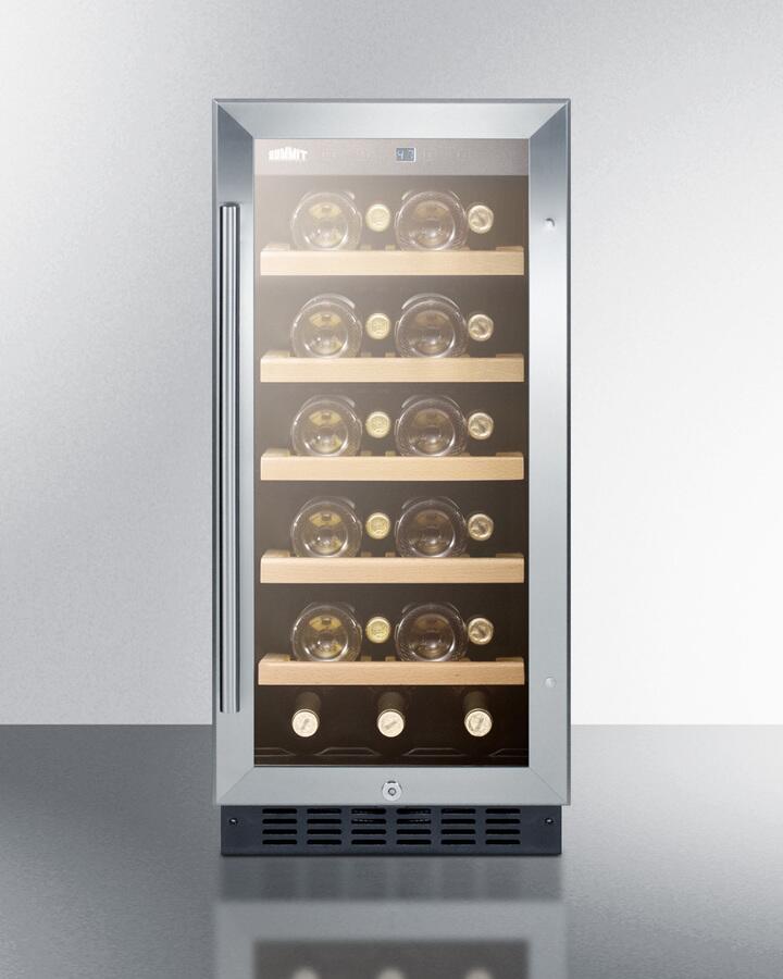 Summit ALWC15 15 Single Zone Wine Cellar with 23 Bottle Capacity  ADA Compliant  Factory Installed Lock  Digital Thermostat  LED