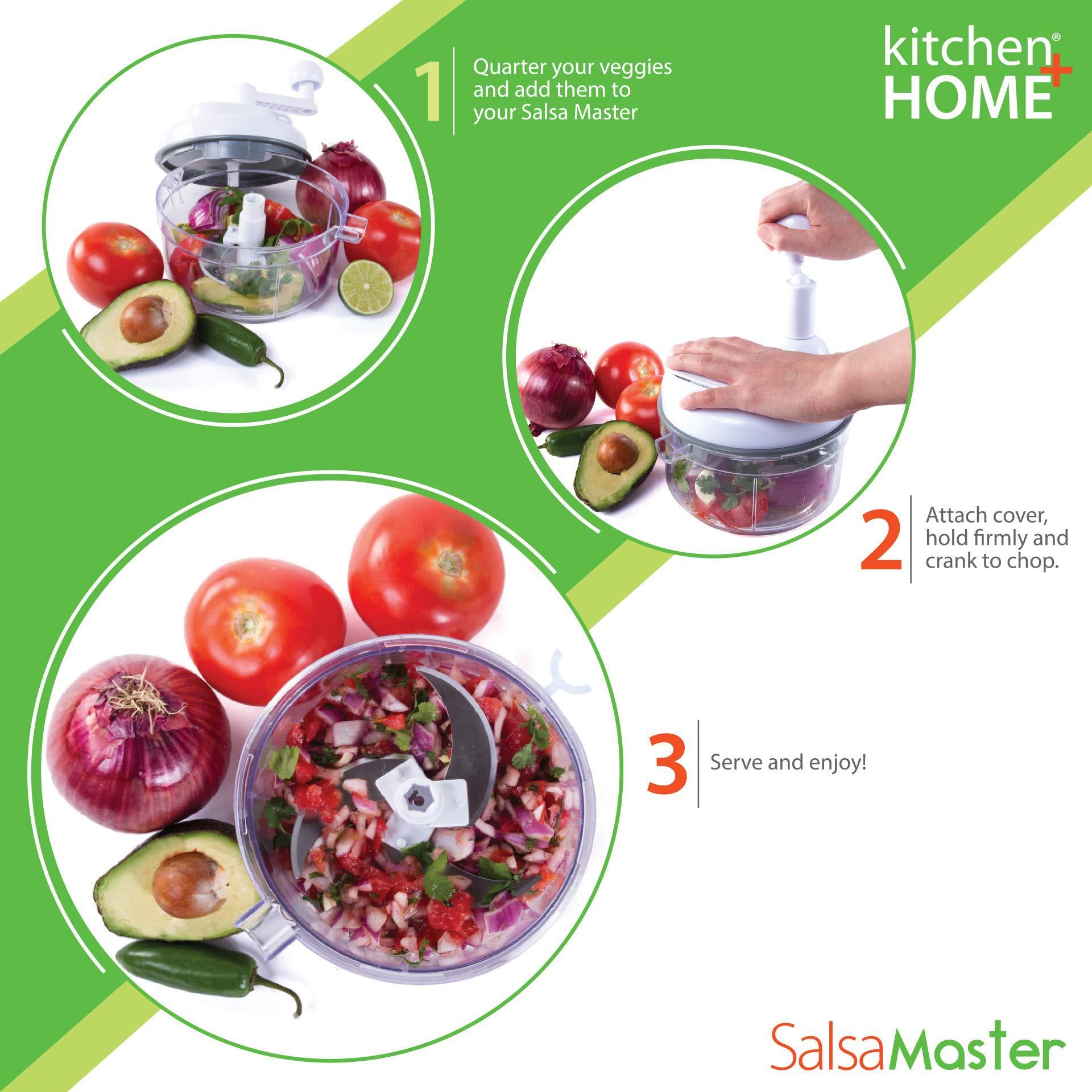 salsa master salsa maker, food chopper, mixer and blender - as seen on tv manual food processor,white
