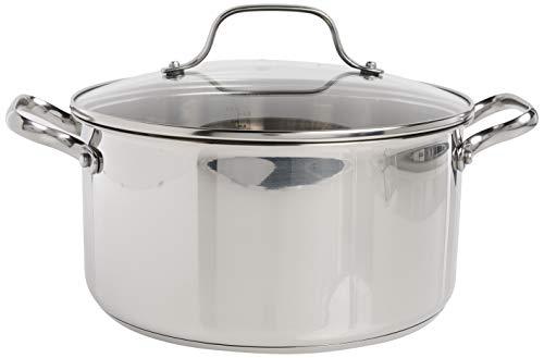 t-fal e75846 performa stainless steel dishwasher safe induction compatible dutch oven cookware, 5.5-quart, silver