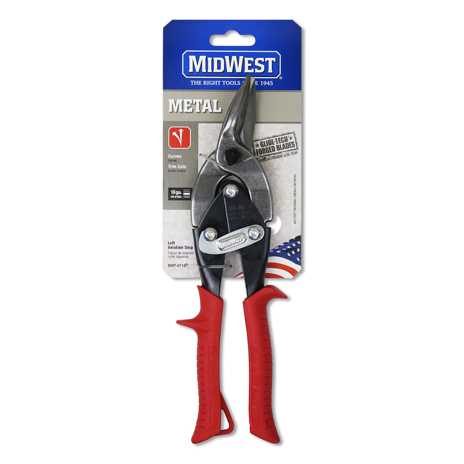 MIDWEST TOOL &a; CUTLERY COMPANY 9-3/4 in. Snip, Left Compound Leverage/Aviation