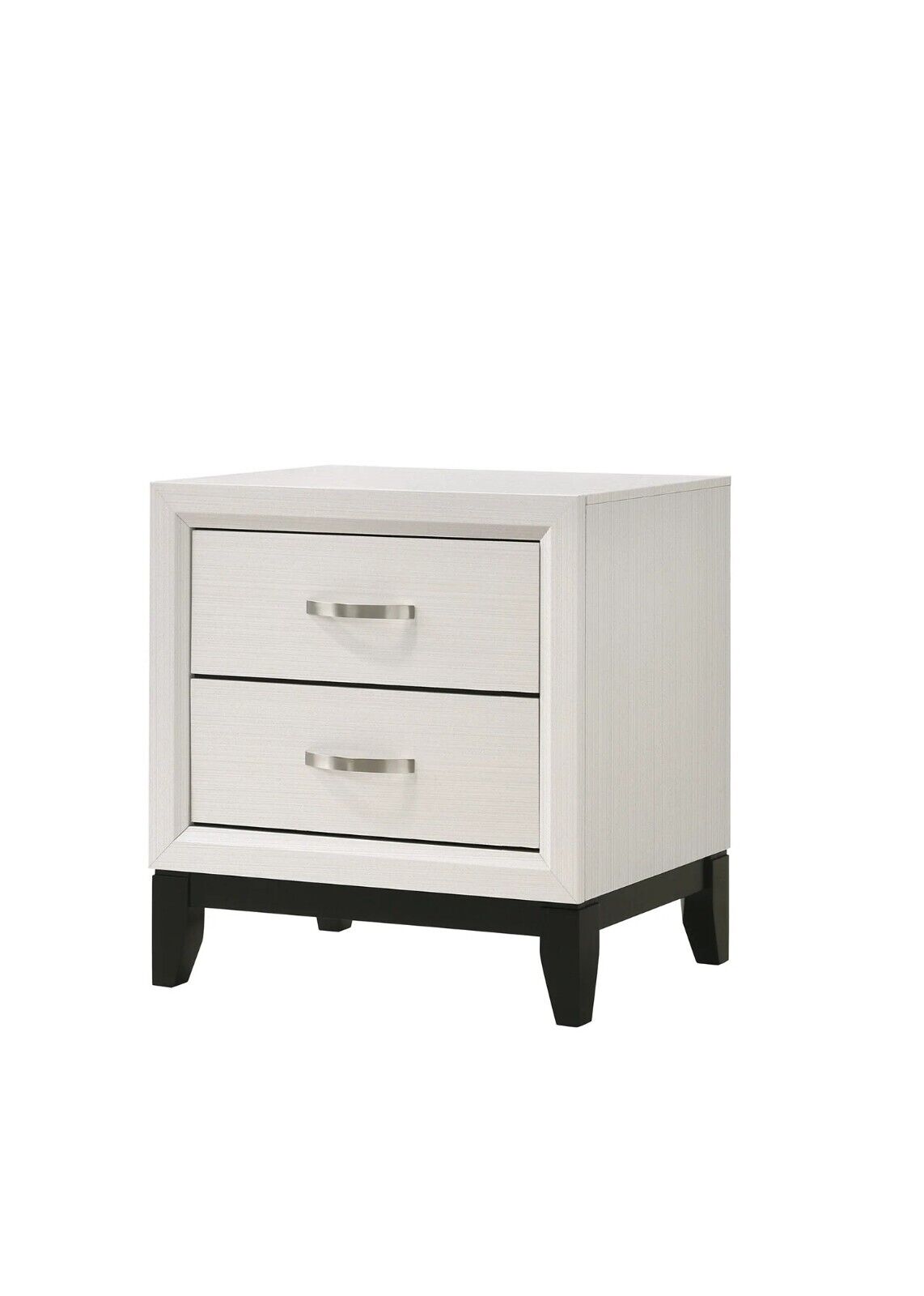Esofastore Contemporary Style 6pc King Size Bed Dresser Mirror Nightstand Chest Bedroom Furniture Set White Finish