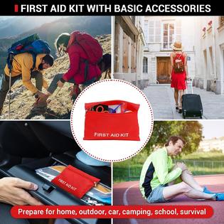 Adakiit Car Emergency Kit,24 in 1 Multifunctional Roadside Assistance Auto Safety Kit,First Aid Kit,Jumper Cables,Tow Rope,Triangle