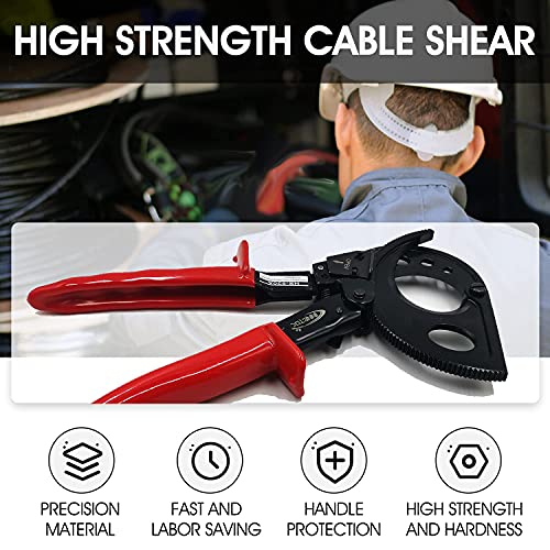 InneToc Aluminum Copper Ratchet Cable Cutters,Wire Cutters for Cutting electrical wire as Ratcheting Wire Cut Hand Tool(400mm2)