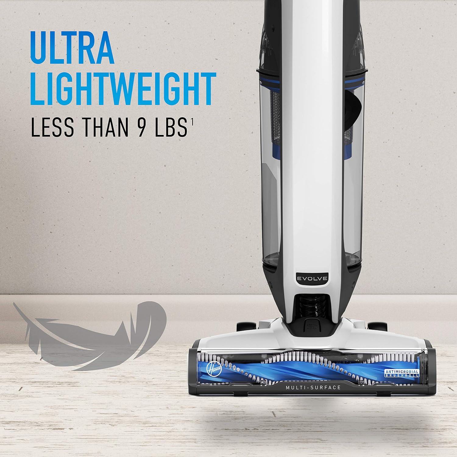 Hoover ONEPWR Evolve Pet Cordless Small Upright Vacuum Cleaner, Lightweight Stick Vac, BH53420PC, White