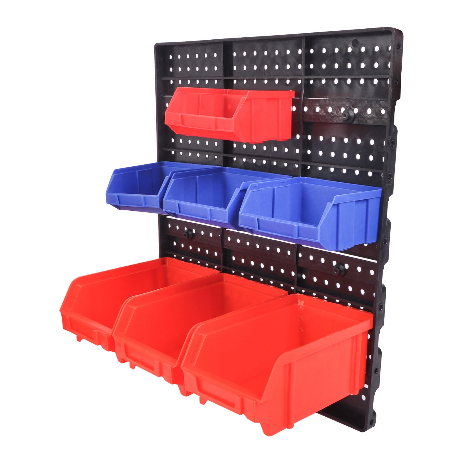 Great Choice Products Wall Mounted Storage Box Bins Rack Bin Organizer Garage Plastic Shop Tool 30Pc