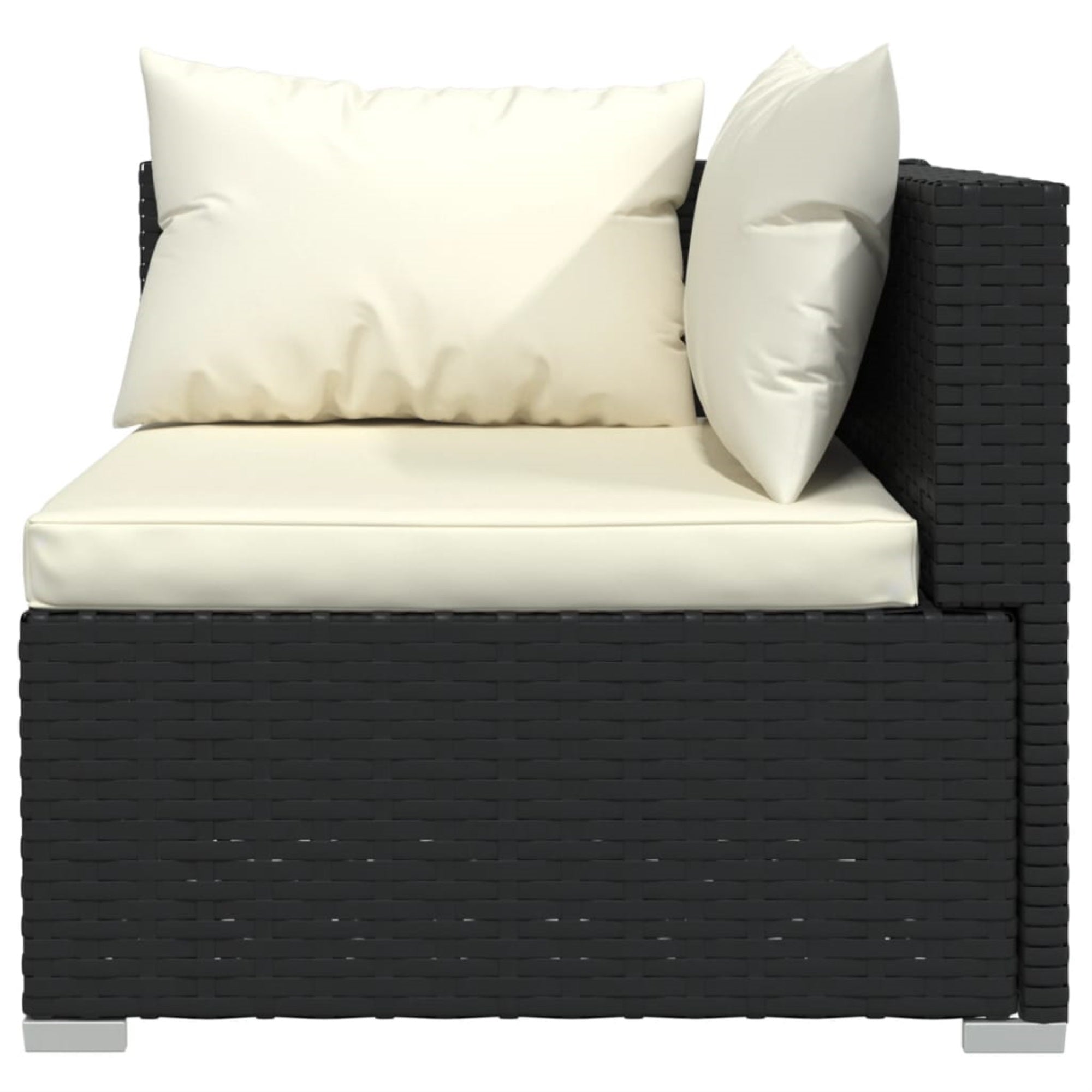 vidaXL 13 Piece Garden Lounge Set with Cushions Black Poly Rattan Black