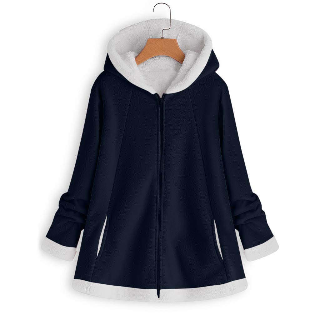 Generic womens winter coats with hood Hessimy Women&s;s Winter Mid Length Thick Warm Faux Lamb Wool Lined Jacket Coat