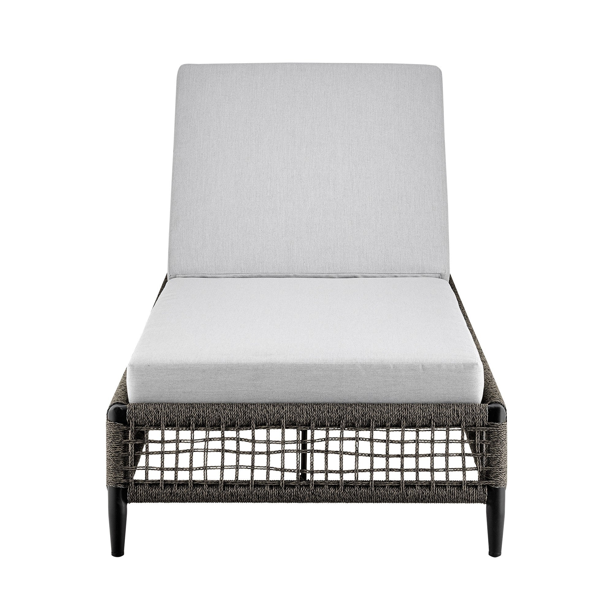 Benjara Troy 79 Inch Adjustable Patio Chaise Lounge Chair, Aluminum Frame, Gray