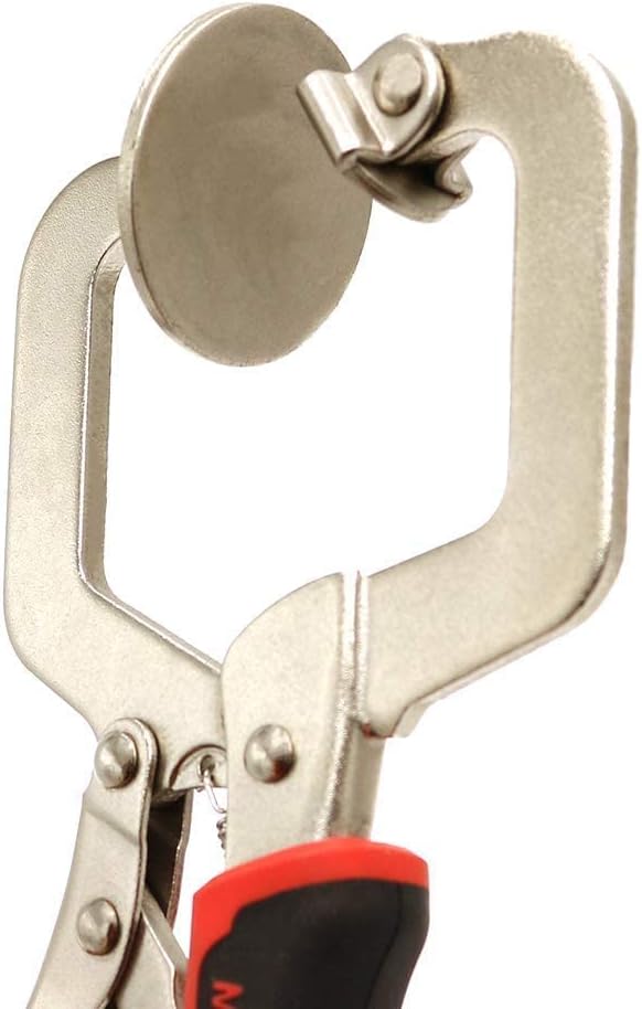 Monster &a; Master 6&s;&s; C-clamp Face Clamp Locking Plier with Larger Flat Swivel Pads, 2-Piece, Chrome, 6&s;&s; with Swivel Pads, 2-Piece