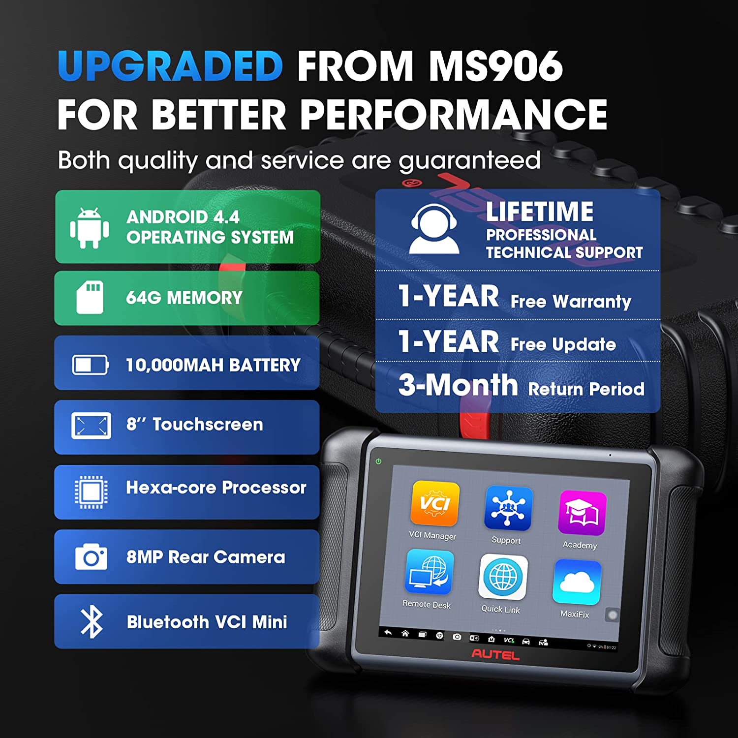Autel Scanner MaxiSys MS906S Car Diagnostic Scanner Tool with ECU Coding, Bi-Directional Control Same as MS906BT/MS908/MK908