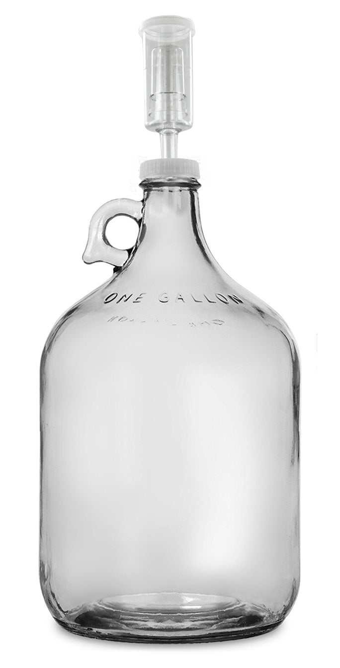Fastrack Glass Wine Fermenter With Airlock and 38mm cap with hole, 1 Gallon