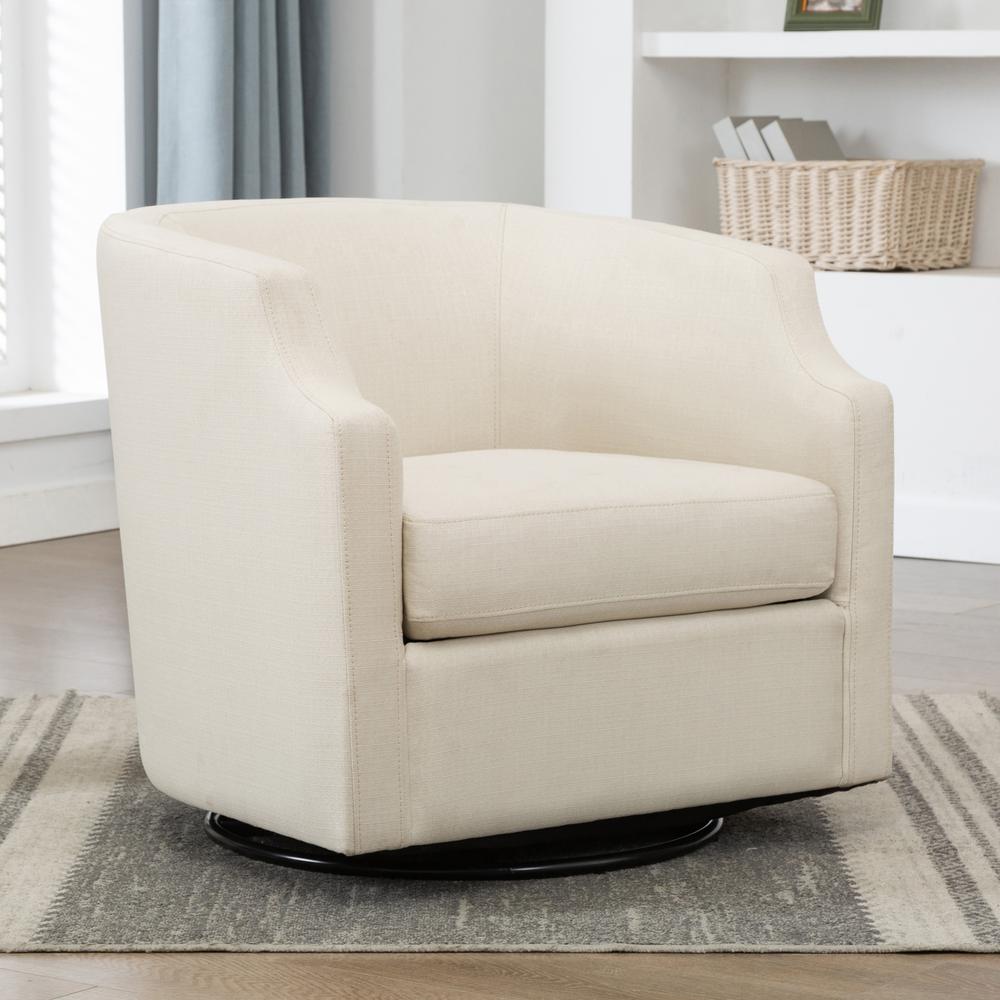Comfort Pointe Infinity Linen Swivel Barrel Chair