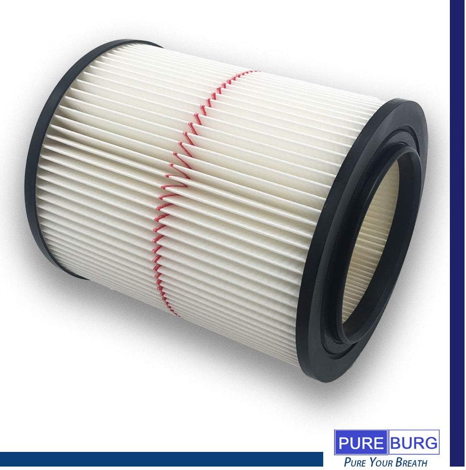 Pureburg 17816 Replacement Red-Stripe Filter for Craftsman Fits 5/6/8/12/16/32 Gallon Large Wet Dry Shop Vacs Replace Part# 9-17816 , 1-