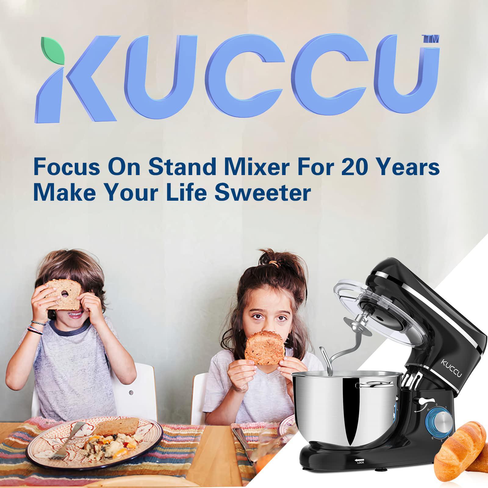 kuccu stand mixer, 6.5 qt 660w, 6-speed tilt-head food dough mixer, kitchen electric mixer with stainless steel bowl,dough ho