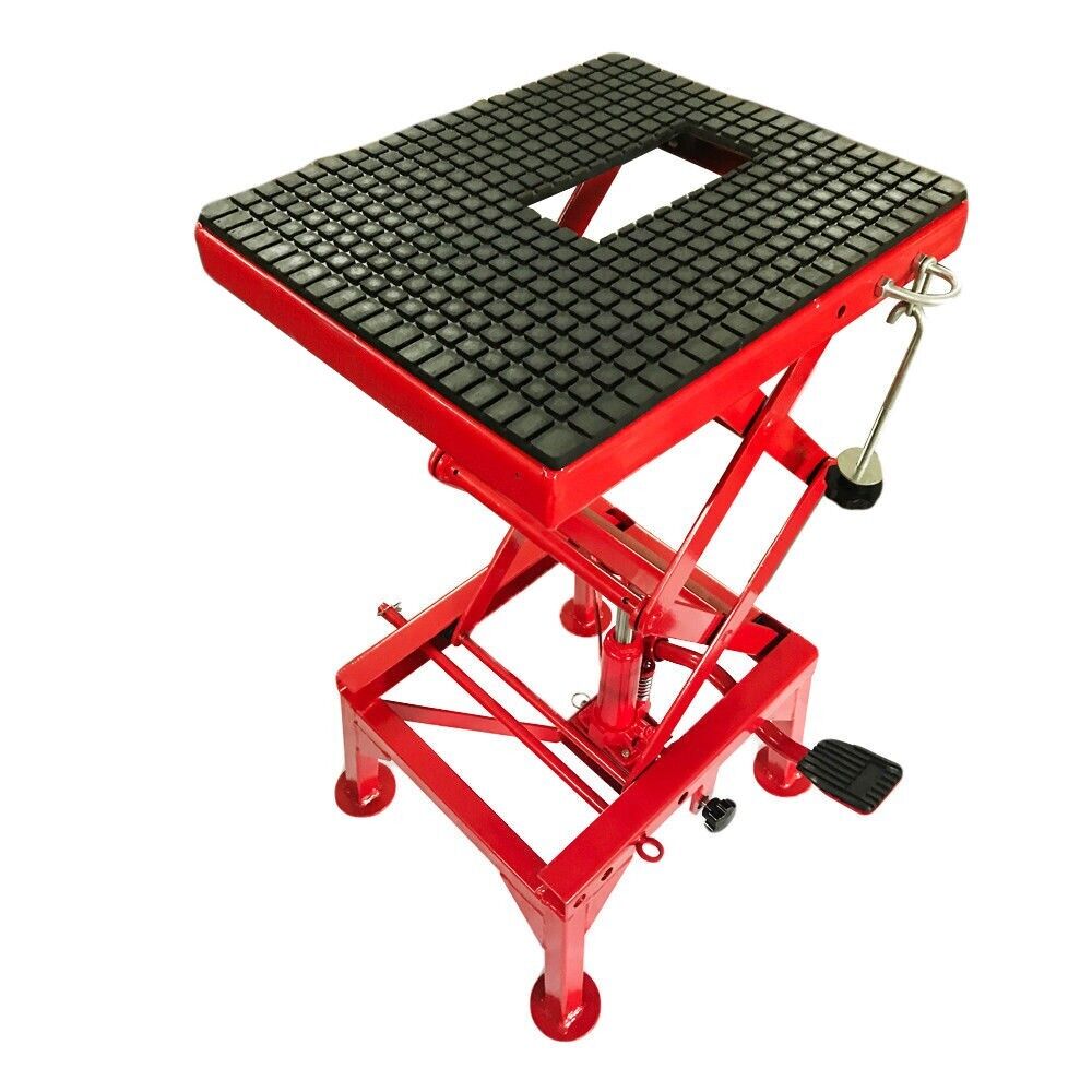 Great Choice Products 300 Lbs Scissor Hydraulic Stand Jack Lift Hoist Floor Jack For Bike Motorcycle