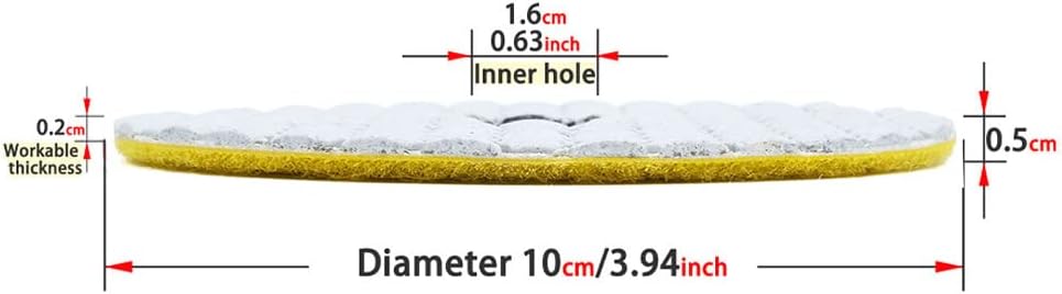 SCHERY TRADING CO., LTD 4 Inch Dry 3 Step Diamond Polishing Pads Kit 3-Pcs Step1 for Granite Quartz Marble Concrete Terrazzo