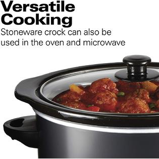 Hamilton Beach Brands Inc. 3-Quart Slow Cooker With Dishwasher-Safe Crock &a; Lid, Matte Black (33231)