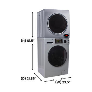 Equator Advanced Appliances Equator 110V 1.6 cf Washer w/ Pet Cycle &a; 110V 3.5cf Vented Digital Sensor Dryer in Silver