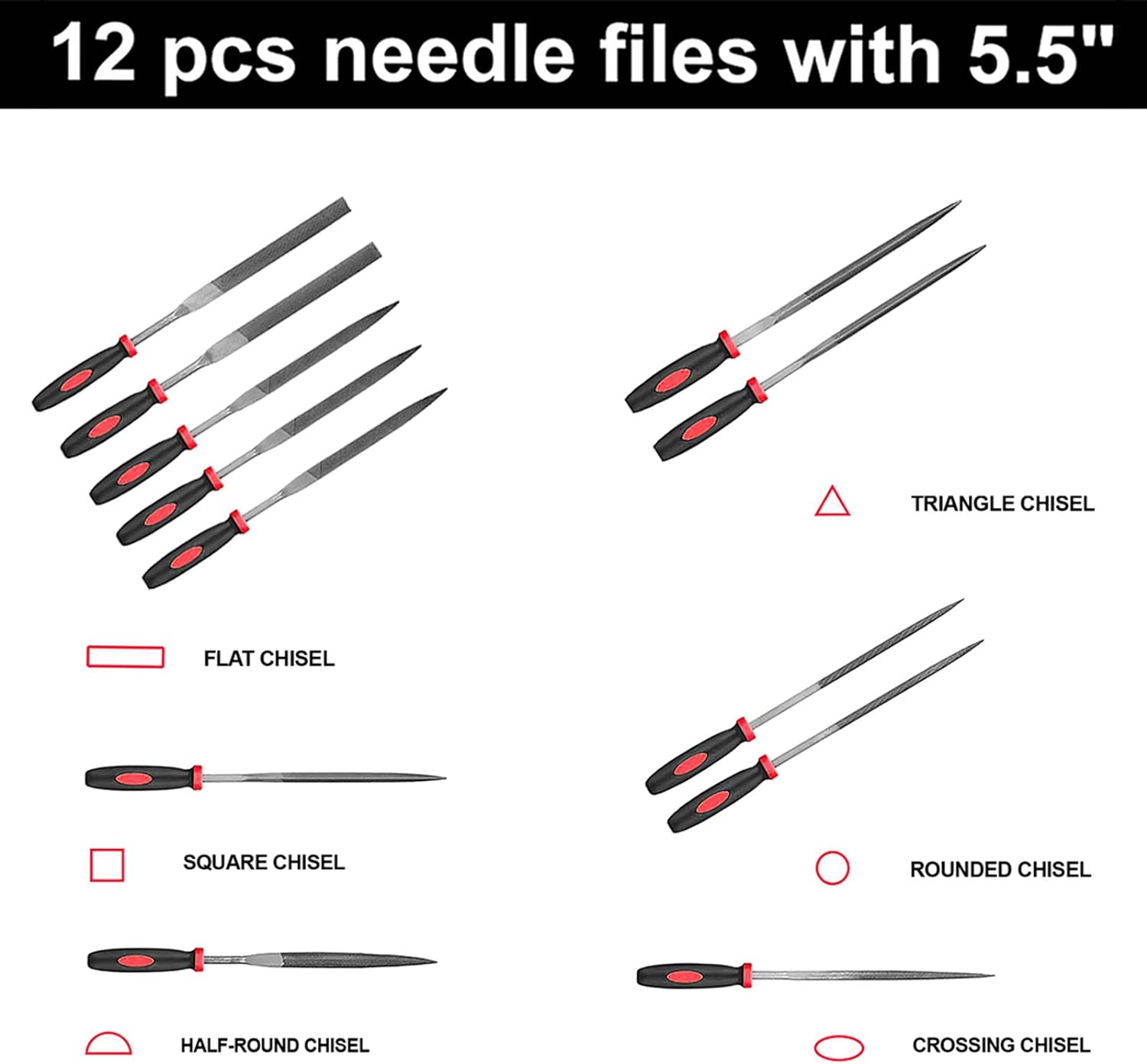 NORTOOLS 16 PCS T12 Steel File Set for Woodwork, Metal, Model
