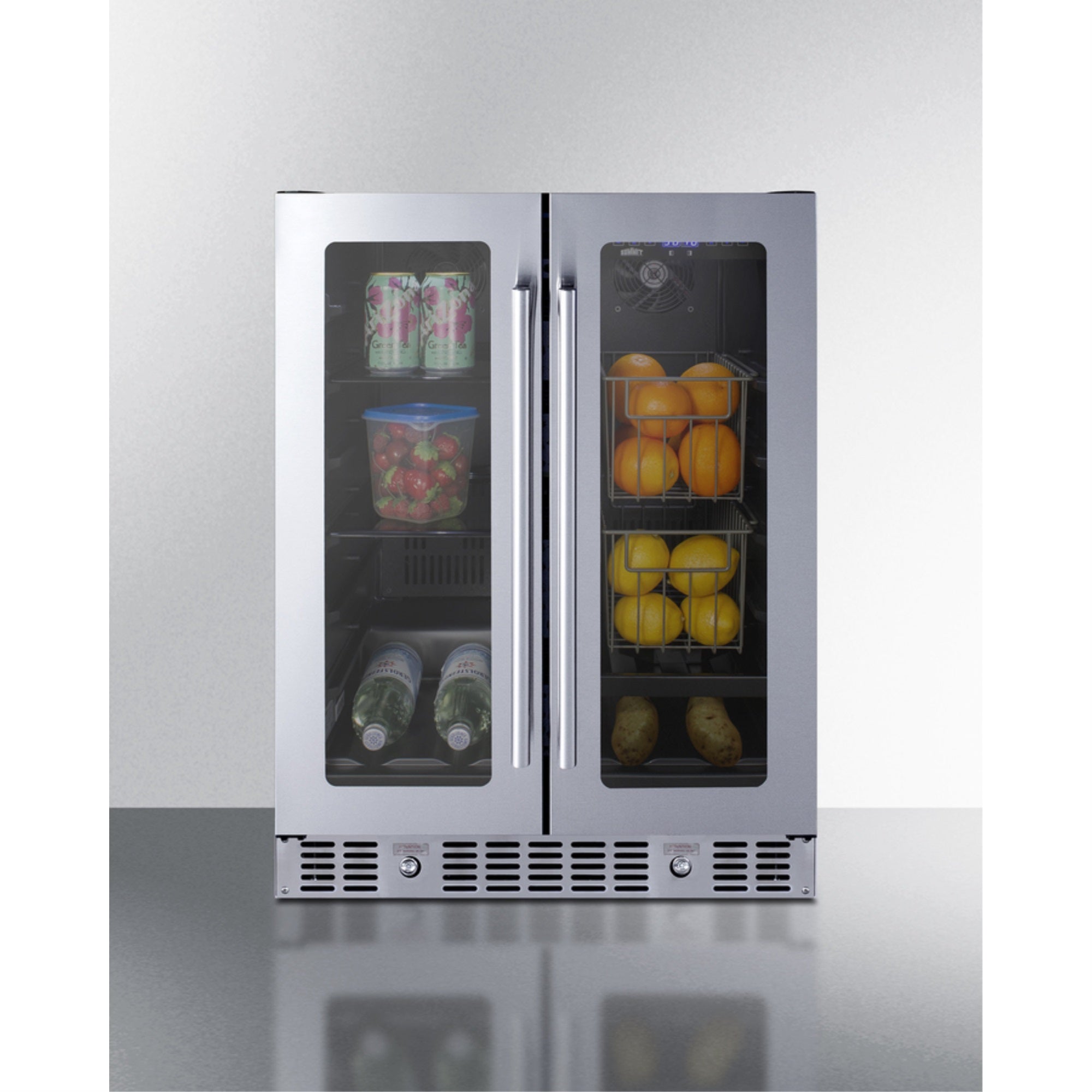 Summit French door undercounter ADA compliant pantry for fruits, vegetables and perishables