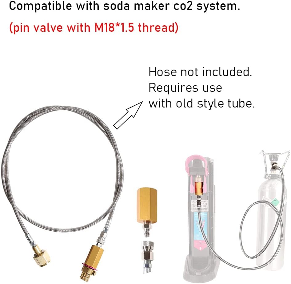 ReeYee CO2 Adapter for Soda Maker , M18*1.5 to 8mm Male Quick Plug,for the connection of large CO2 storage tanks and soda Water Maker
