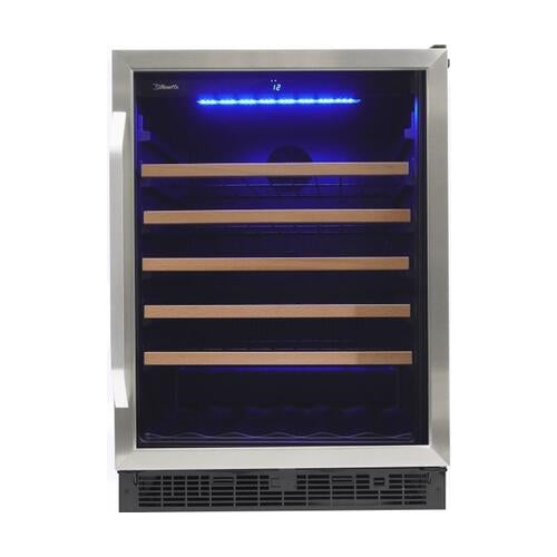 Danby SWC057D1BSS 24 Silhouette Series Stainless Steel Stilton Single Zone Wine Cooler 50 Bottle
