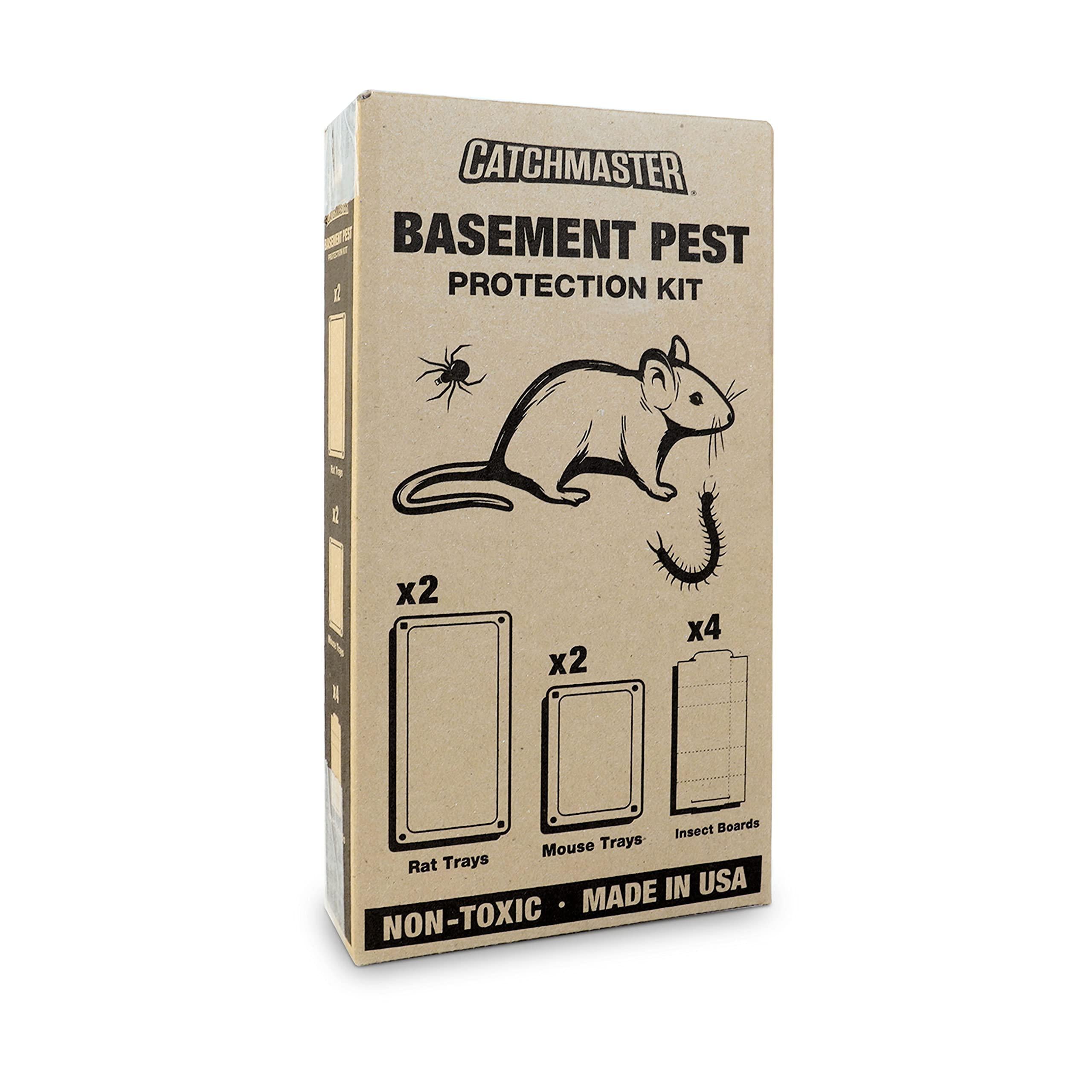 CATCHMASTER basement kit by catchmaster - pest control kit includes 2 mouse glue trays, 2 rodent glue trays and 4 insect glue traps, fami