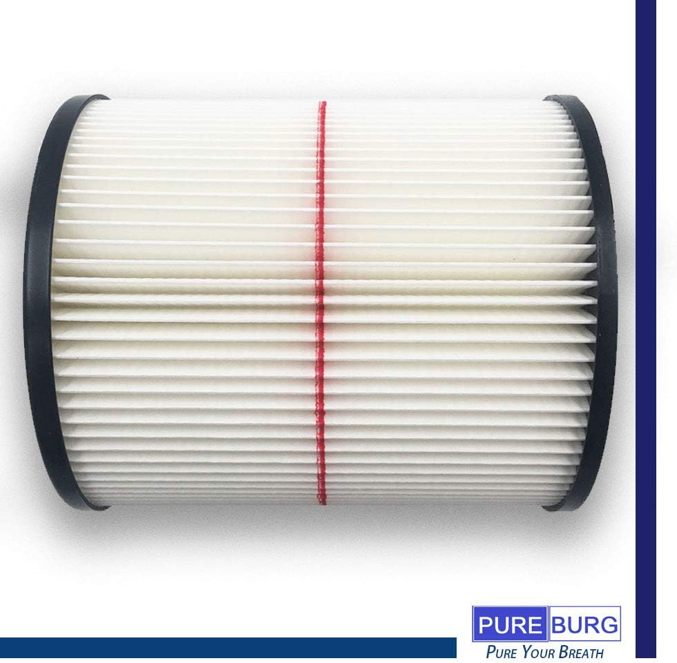 Pureburg 17816 Replacement Red-Stripe Filter for Craftsman Fits 5/6/8/12/16/32 Gallon Large Wet Dry Shop Vacs Replace Part# 9-17816 , 1-