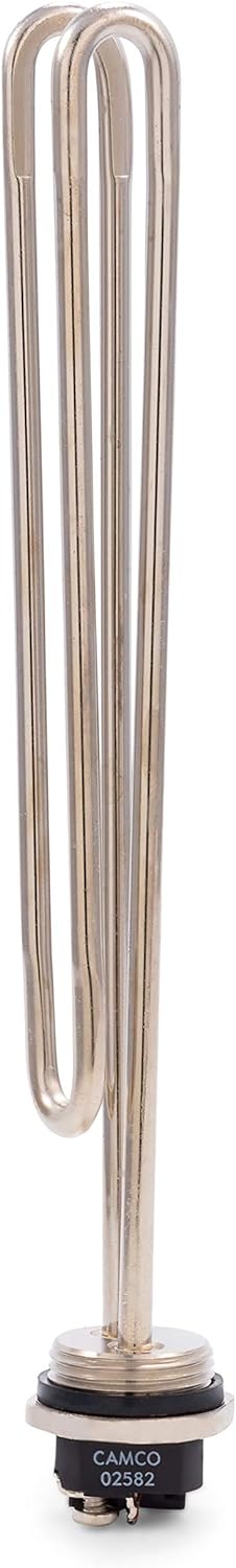 Camco 02583 4500W 240V Screw-In Foldback Water Heater Element - Low Watt Density, Silver / Pewter