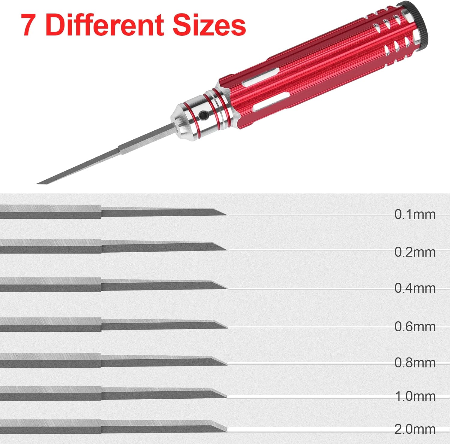 Craznick 7 In 1 Prime Model Scriber with 7 Blades Gundam Resin Carved Scribe Line Cutting Tool Chisel (0.1/0.2/0.4/0.6/0.8/1.0/2.0mm)