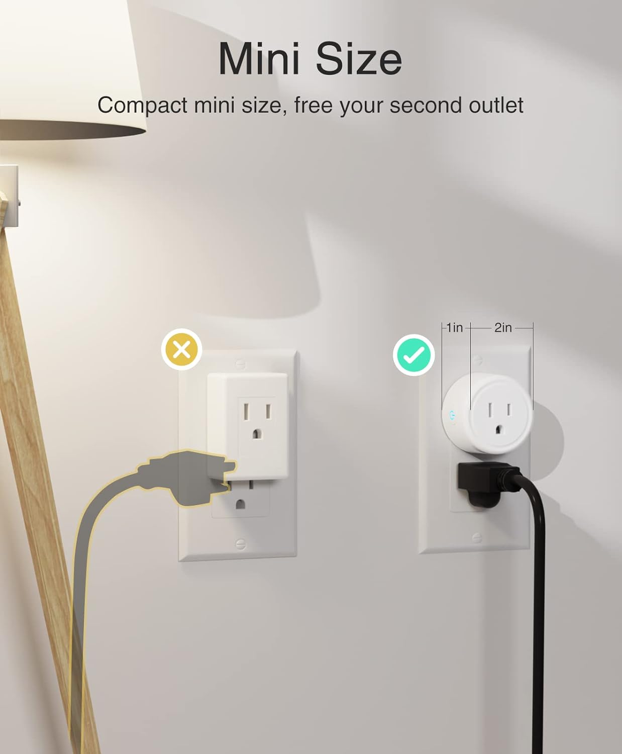 Generic GHome Smart Mini Plug Works with Alexa and Google Home, WiFi Outlet Socket Remote Control with Timer Function, ETL FCC Listed (