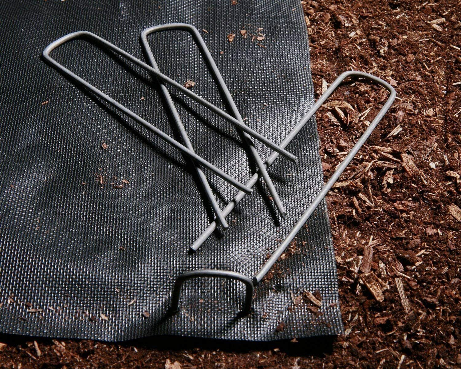 thinkstar 6 Inch 400 Pc Garden Landscape Galvanized U-Type Turf Sod Anchors Staples Stakes