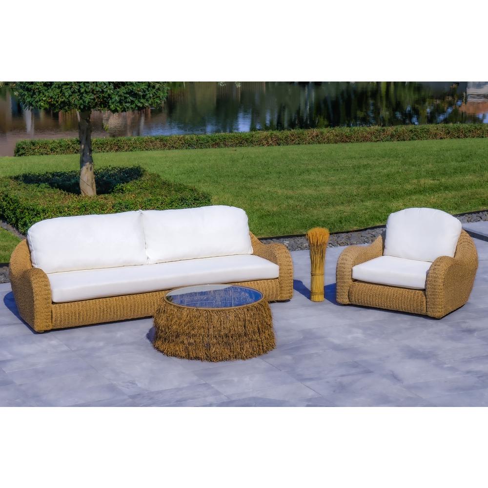 OUTSY Katalina 3-Piece Outdoor and Backyard Poly Hyacinth Furniture Set