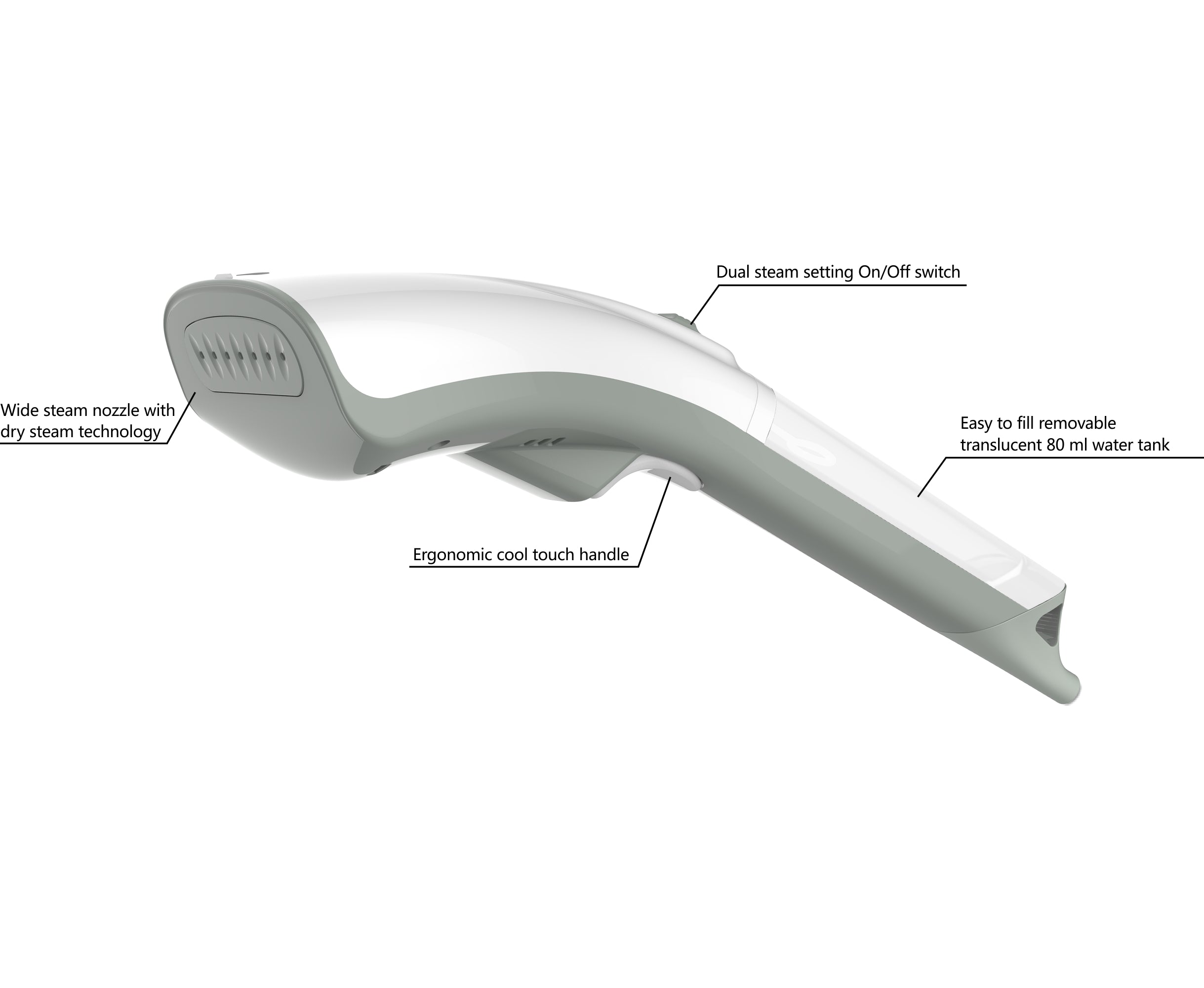 SALAV HS-04/T Gray QuickSteam Hand Held Steamer, 1000 watts,