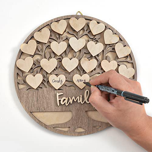 soulglass family tree with heart tags wooden decor desktop sign wooden decoration sign gift for mom grandma women christmas mothers&s; da