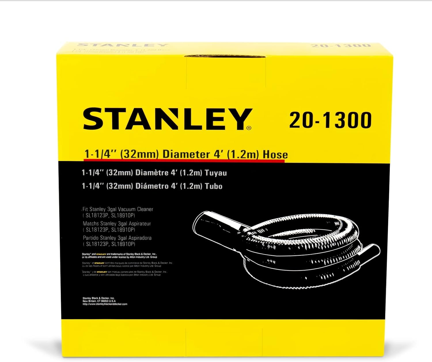 Stanley 20-1300 4-Foot Wet and Dry Vacuum Hose Black