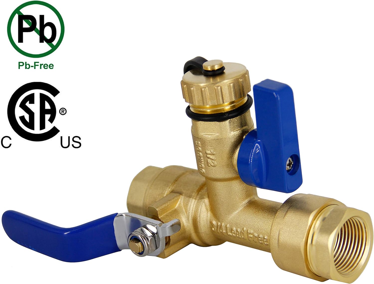 TWINKLE STAR 3/4 Inch IPS Isolator Tankless Water Heater Service Valve Kit, with Pressure Relief Valve, Clean Brass Construction