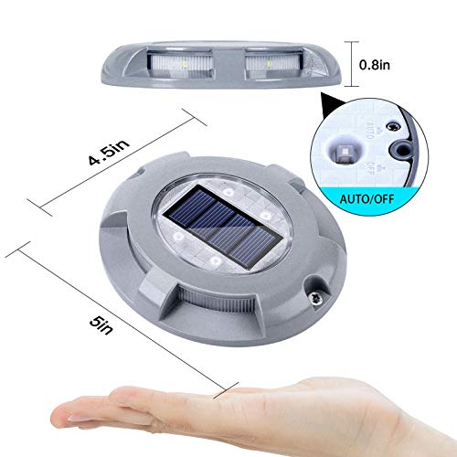 Siedinlar Solar Deck Lights Driveway Dock LED Light Solar Powered Outdoor Waterproof Road Markers for Step Sidewalk Stair Garden