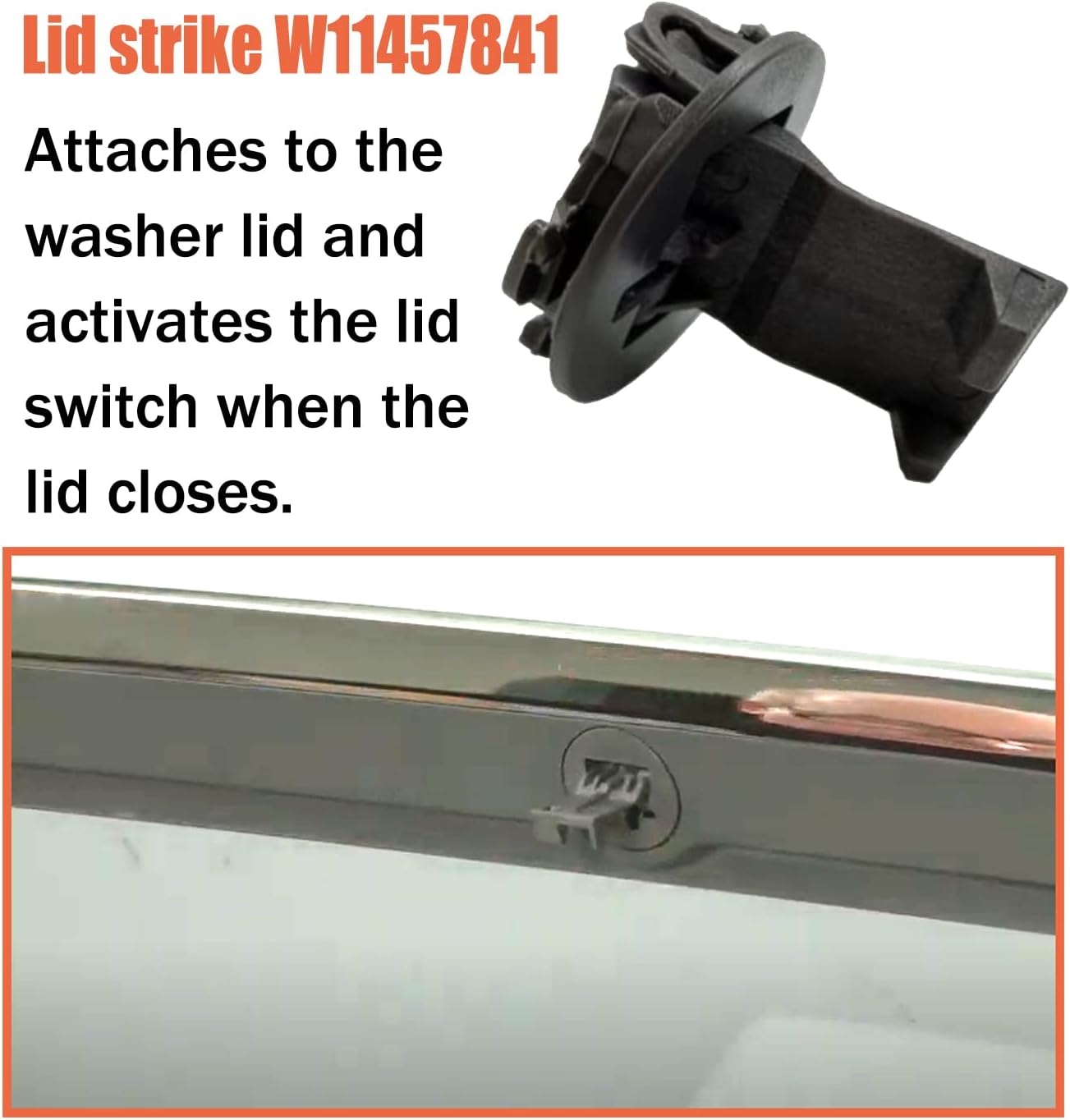 Kscjdg W11457841 W11091027 Washer Door Lid Strike For Whirlpool Kenmore Maytag KitchenAid 4959179 AP6987306 PS16218028 EAP16218028 PD0
