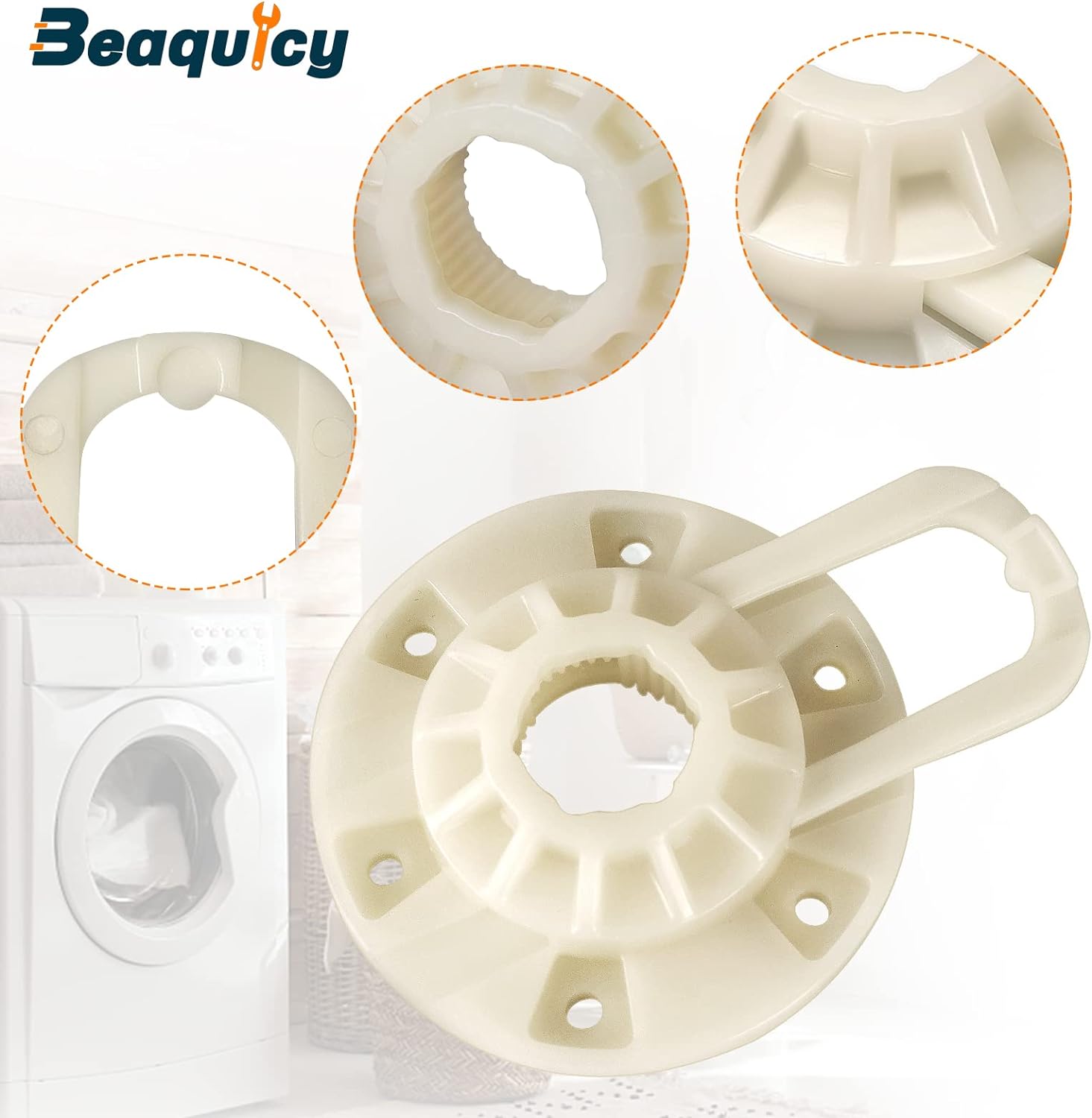Beaquicy W10528947 W10396887 Basket Driven Hub Kit  - Replacement for Whirl-pool Ken-more May-tag Washing Machine - Replaces W10396887 W