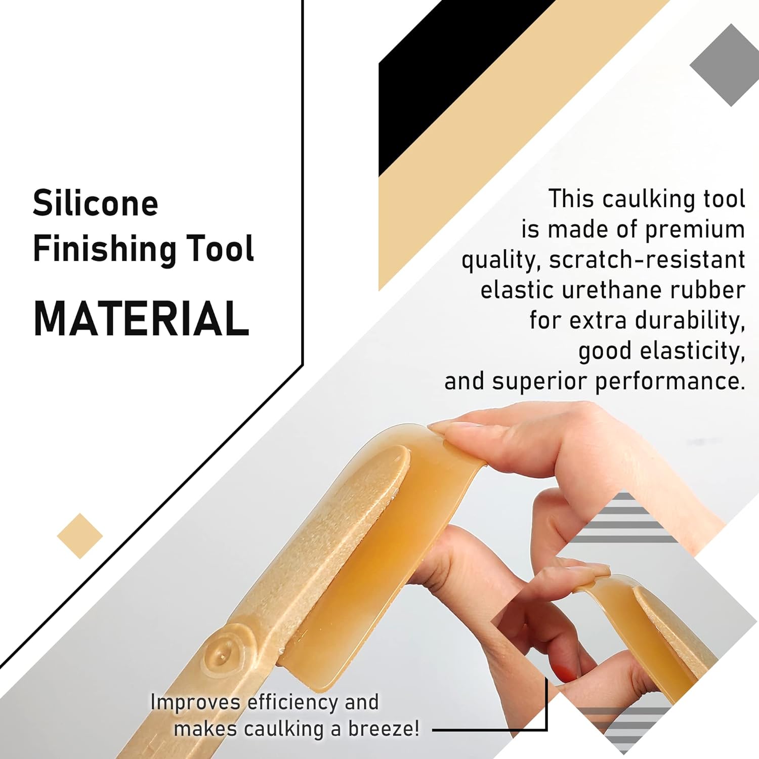 DYXOO Silicone Caulking Caulk Finishing Tool - Easy Easycaulking Smoothing Finger Finisher Tips Set for Toilet Brick Skirting Kitchen