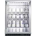 Summit Appliance SCR610BLCH Built-in Undercounter Commercial Wine Cellar with Stainless Steel Interior, Champagne Shelving, Auto