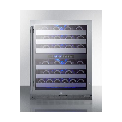 Summit ALWC532 24 Stainless Steel ADA Compliant Wine Cooler 46 Bottle in Stainless Steel With Black Cabinet