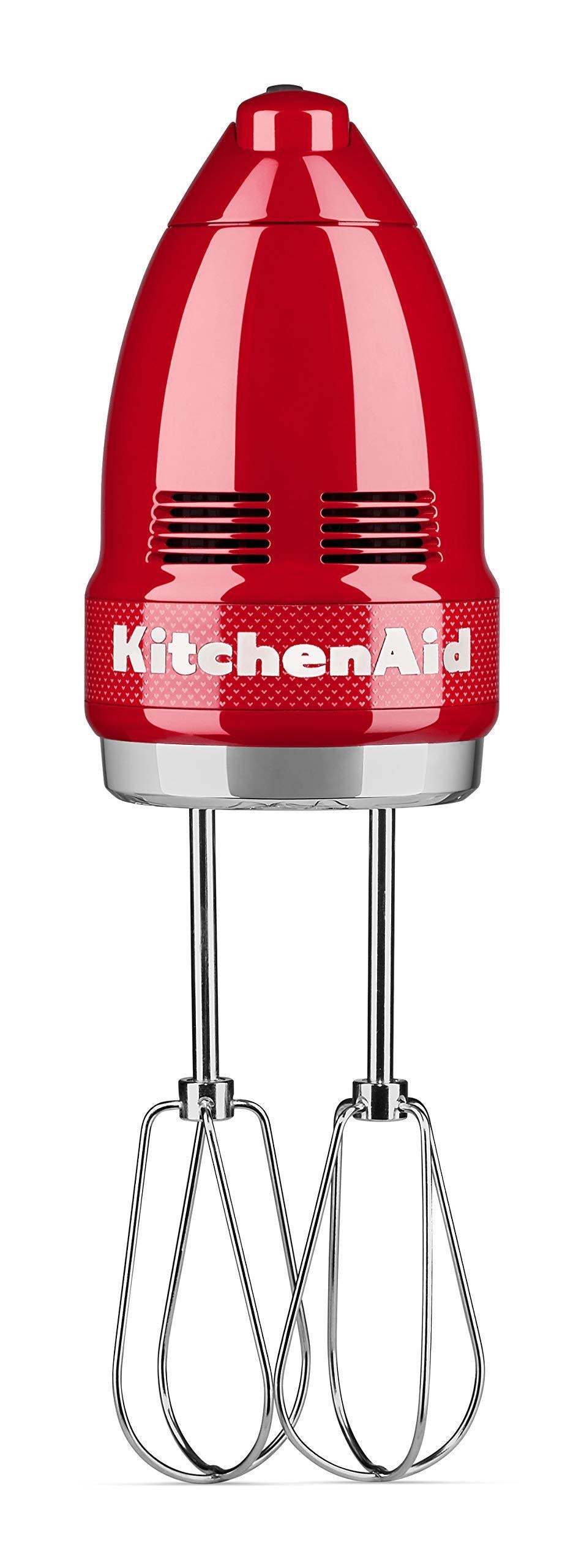 kitchenaid khm7210qhsd 100 year limited edition queen of hearts hand mixer, 7 speed, passion red (renewed)