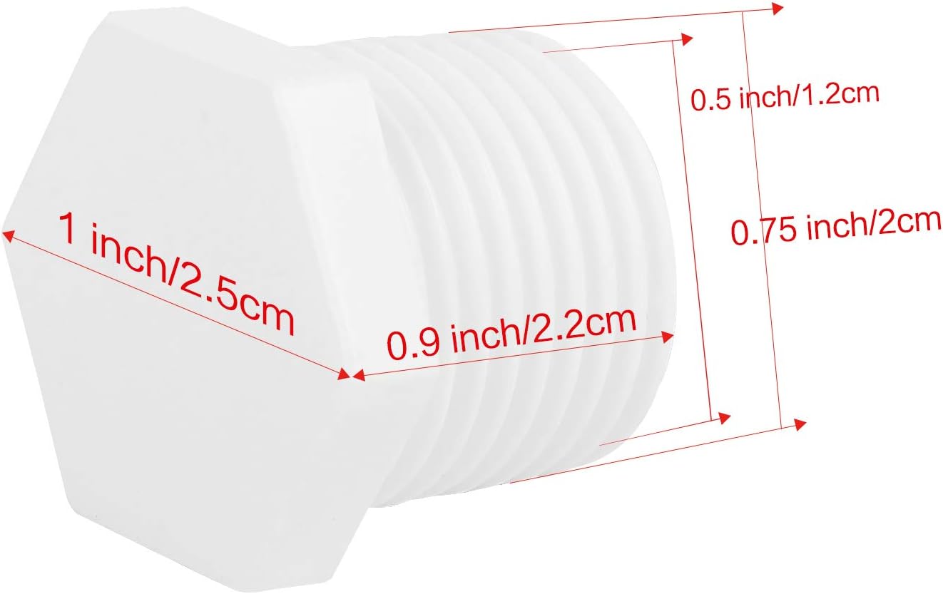 Eau 25 Pcs of Water Heater Drain Plug 1/2 Inch 11630 91857  White Plastic Drain Plug Compatible with RV Camper and Atwood Water Hea