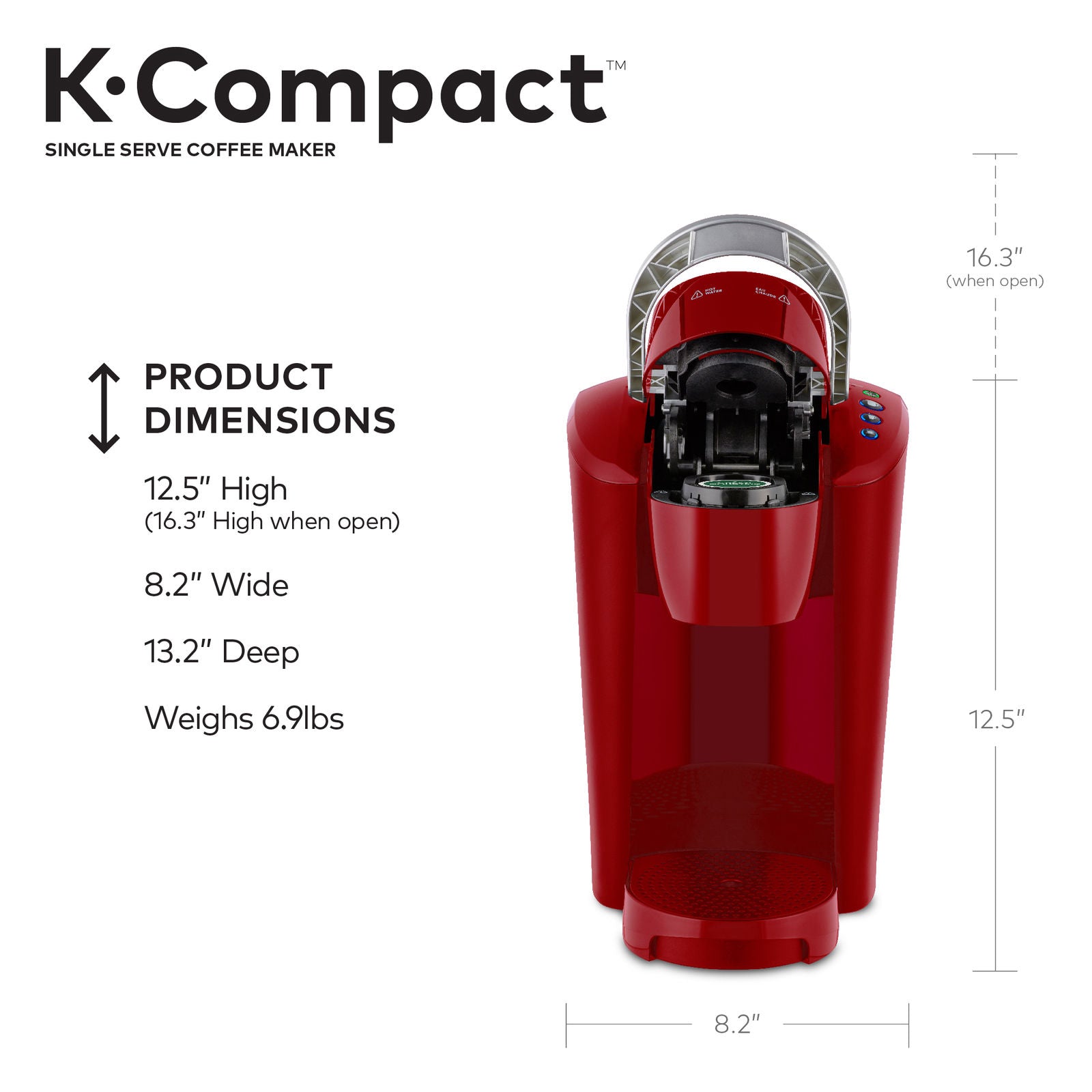 Keurig 5000196743 K-Compact Single Serve Coffee Maker-Red
