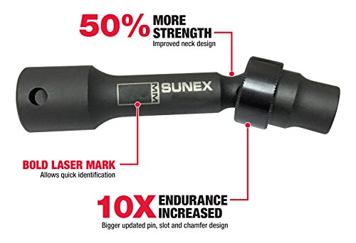 SUNEX TOOLS Sunex 2695, ½ Inch Drive Driveline Limited Clearance Socket Set, 12-Point, 9-Piece, Metric, 8mm-17mm, Cr-Mo Steel, Heavy Duty St