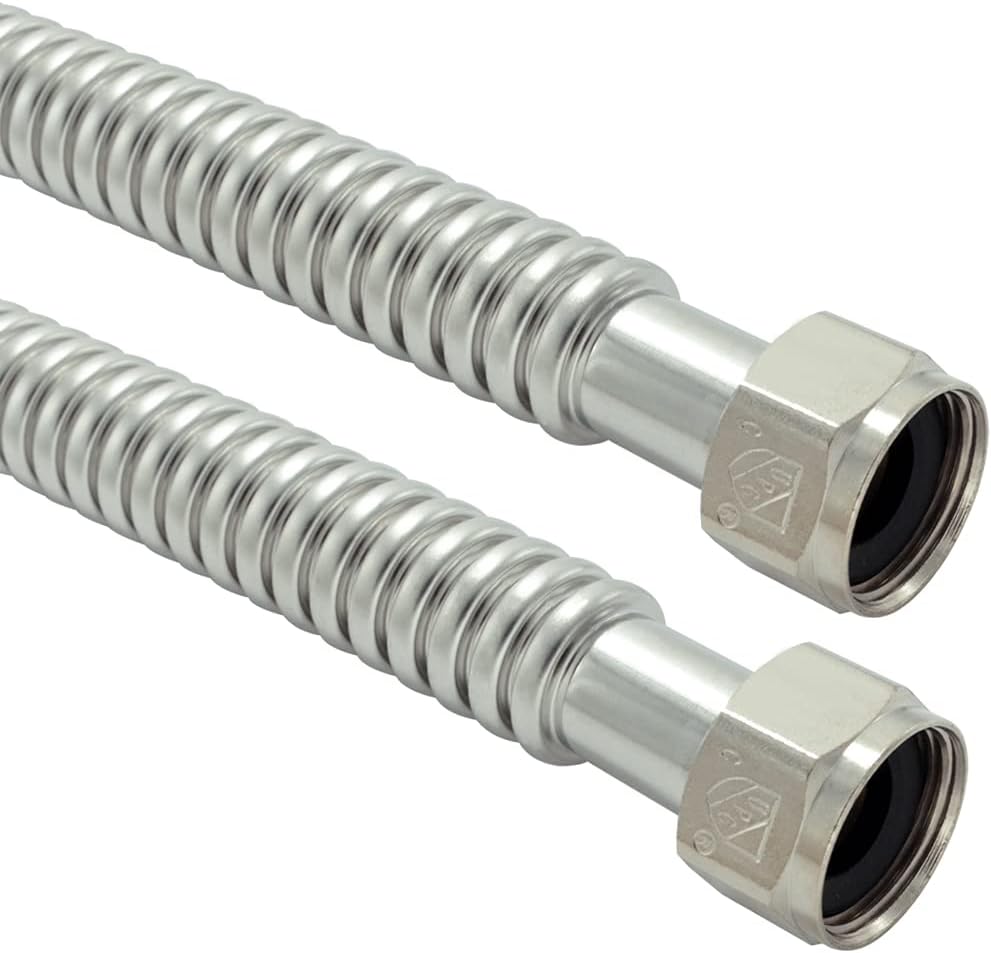 TT FLEX Stainless Steel Corrugated Water Heater Connector Flexible for Water Heater Water Softener,3/4